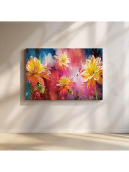 Anciq - Vibrant Blooms Canvas Wall Painting - (24x36 Inch)