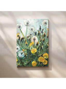 Anciq - Golden and White Radiance Canvas Wall Painting - (24x36 Inch)