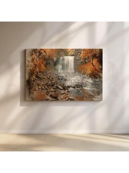 Anciq - Serene Cascades Canvas Wall Painting - (24x36 Inch)