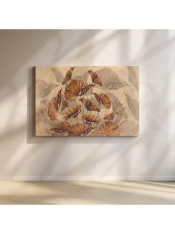 Anciq - Golden Ginkgo Elegance Floral Art Wall Painting - (24x36 Inch)