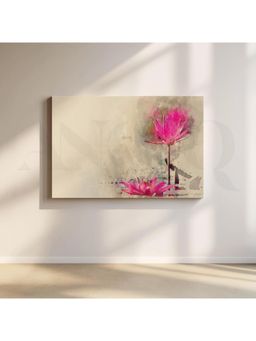 Anciq - Lotus Serenity Canvas Bedroom Wall Painting - (24x36 Inch)