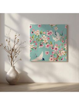 Anciq - Cranes and Blossoms in a Serene Springtime Ballet Wall Painting - (24x36 Inch)