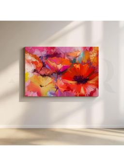 Anciq - Vivid Floral Explosion Canvas Artwork Wall Painting - (24x36 Inch)