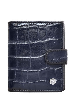 Eske - Paco Card Holder 11 Card Holders Navy Blue Hand-Stitched Croco