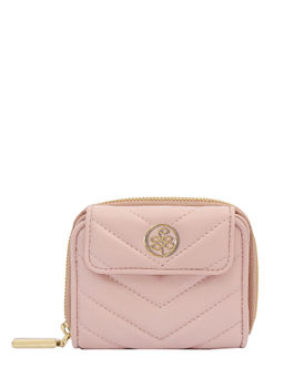 Eske - Rose Color Patterned Medina Small Zip Around Two Fold Wallet For Women
