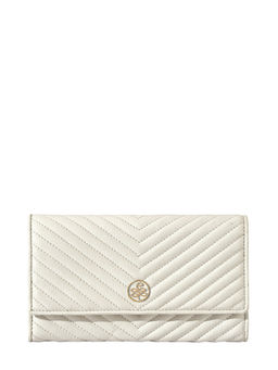 Eske - White Solid Two Fold Wallet For Women