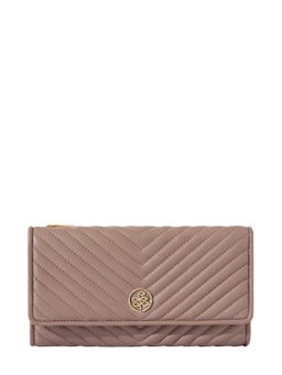 Eske - Almond Solid Three Fold Wallet For Women