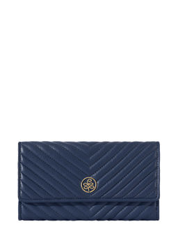 Eske - Blue Solid Three Fold Wallet For Women