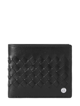 Eske - Kurt Leather Two Fold Wallet for Men, 7 Card Holders, Black Hand-Stitched