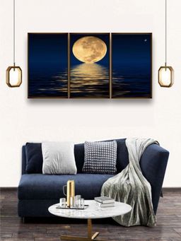 The Art House - Abstract Painting Multicolor (Set of 3) (60X30 Inches)