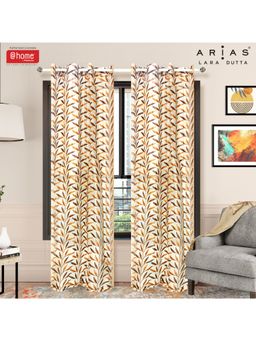 At Home by Nilkamal - Arias Luxuria Sheers Leaf Door Curtain Beige (Set of 2)