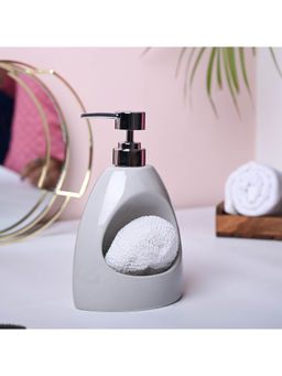 Voncasa - Ceramic Grey Color Kitchen Dispenser with Scrubber