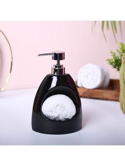 Voncasa - Ceramic Black Color Kitchen Dispenser with Scrubber