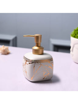 Voncasa - Ceramic Glossy Off White Color Soap Dispenser (450 Ml)
