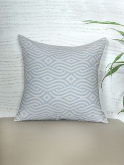 Zeba World - Eurosham Square Cushion Cover for Sofa, Bed Abstract Print - Polyester Blend Blue, Grey 20x20 Inches