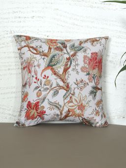Zeba World - Square Cushion Cover for Sofa, Bed Nature Birds on Tree Print - Polycanvas Multicolor 16x16 Inches