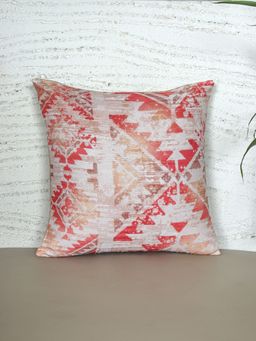 Zeba World - Square Cushion Cover for Sofa, Bed Abstract Art Print - Polycanvas Orange 16x16 Inches