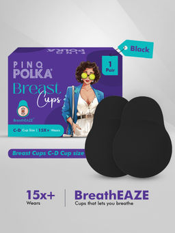 Pinq Polka - Black Reusable Push Up Silicone Breast Cups