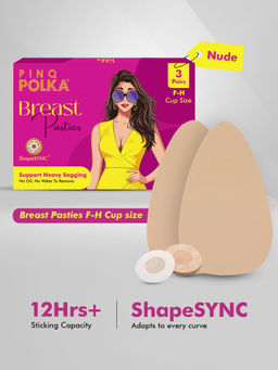 Pinq Polka - ShapeSYNC Breast Lift Tape Boob Pasties Push Up C-H Cups Sizes - 3 Pairs