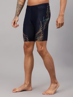 Vector X - Navy Blue OMCS-339 Mens Printed Compression Lycra Shorts