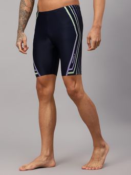 Vector X - Navy Blue OMCS-340 Mens Printed Compression Lycra Shorts