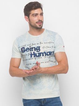 Being Human - Men Printed Off White T-Shirt