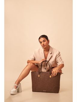 ODDCAT - Brown Antiquate Vegan Leather Tote Bag