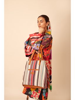 ODDCAT - Boho Chic Cotton Textured Handbag