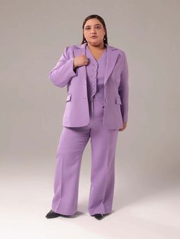 SHEEN COUTURE - Plus Size Lavender Slim Fit Blazer and Pant