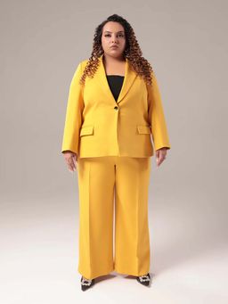 SHEEN COUTURE - Plus Size Yellow Formal Blazer and Pant