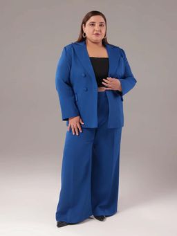 SHEEN COUTURE - Plus Size Royal Blue Slim Fit Blazer and Pant