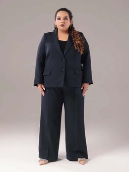 SHEEN COUTURE - Plus Size Navy Blue Formal Blazer and Pant