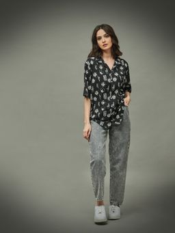 ONLY - Women Printed Black Shirt