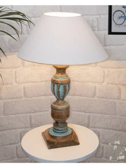 Homesake - Blue French Trophy Table Lamp White Cone
