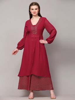 Poshak Hub - Pink Sweetheart Printed Women Kurta with Palazzo