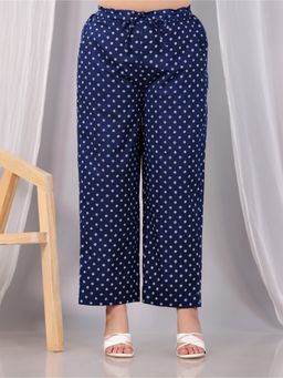 ARAMYA - Women Blue Soft Cotton Bandhani Pant