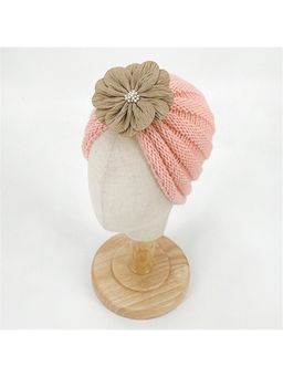 Priaansha Creations - Pink Cute Handmade Flowers Beanie Cap