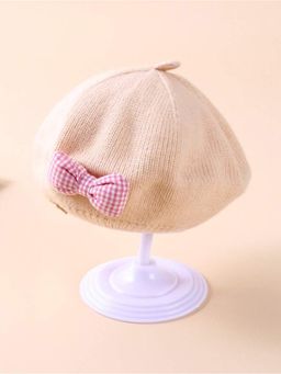 Priaansha Creations - Beige Beret Vintage Knitted Beret Hat for Kids