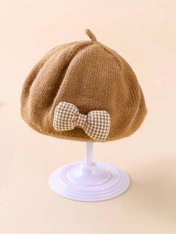 Priaansha Creations - Khaki Beret Vintage Knitted Beret Hat for Kids