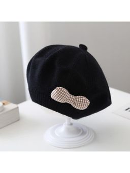 Priaansha Creations - Black Beret Vintage Knitted Beret Hat for Kids