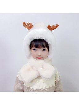 Priaansha Creations - White Winter Children Lined with Cute Deer Horns