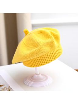 Priaansha Creations - Yellow Kids Knitted Beret Winter Cap