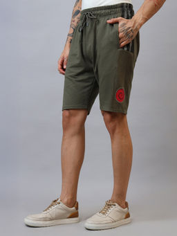 Free Authority - Official Naruto Anime Printed Cotton Blend Dried Herb Shorts