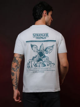 Free Authority - Men Official Stranger Things Demogorgon Graphic Off White T-Shirt