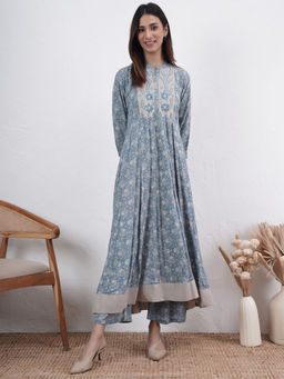 PINKSKY - Womens Blue Floral Co-Ord (Set of 2)