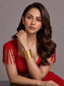 Accessher - Gold Tone Wide Wire Cuff Bracelet for Women