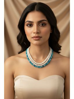 Kastiya Jewels - Quartz Semi Precious Gemstone and Pearl Necklace