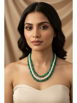 Kastiya Jewels - Quartz Semi Precious Gemstone and Pearl Necklace