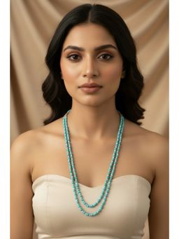 Kastiya Jewels - Magnasite Turquoise Semi Precious Gemstone and Pearl Necklace