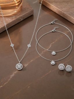 LuxeVogue - Signature Halo Necklace, Earrings and Anklet Set